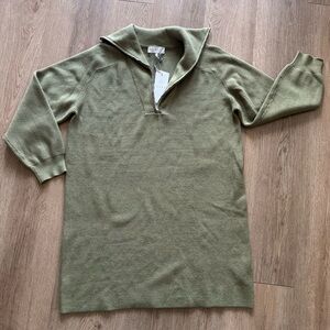 Wayf Green Zip Up Dress with Classic Appeal